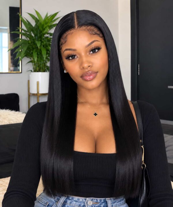 Grade 13 Straight Black Brazilian Weave full frontal 20 inches