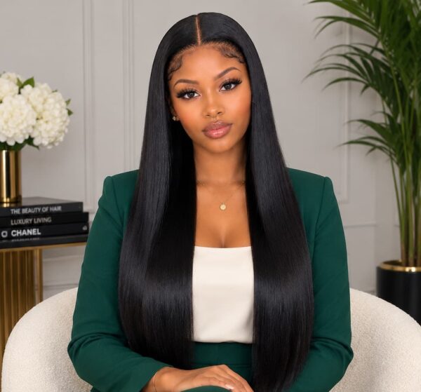 Grade 13 Straight Black Brazilian Weave full frontal 22 inches