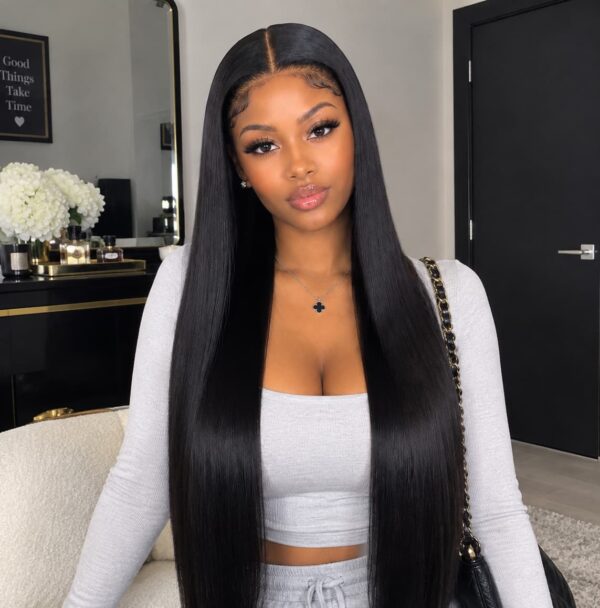 Grade 13 Straight Black Brazilian Weave full frontal 24 inches