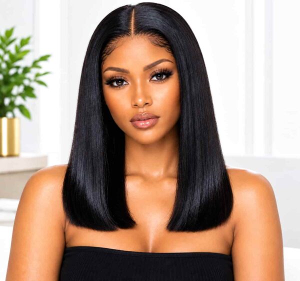 Grade 13 Straight Black Brazilian Weave full frontal 10 inches: